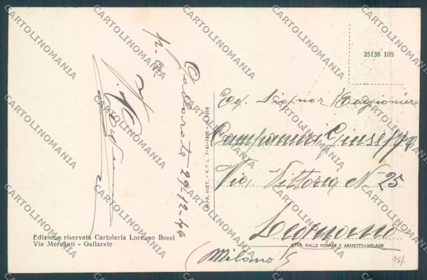 Varese Gallarate cartolina LQ8434 – retro