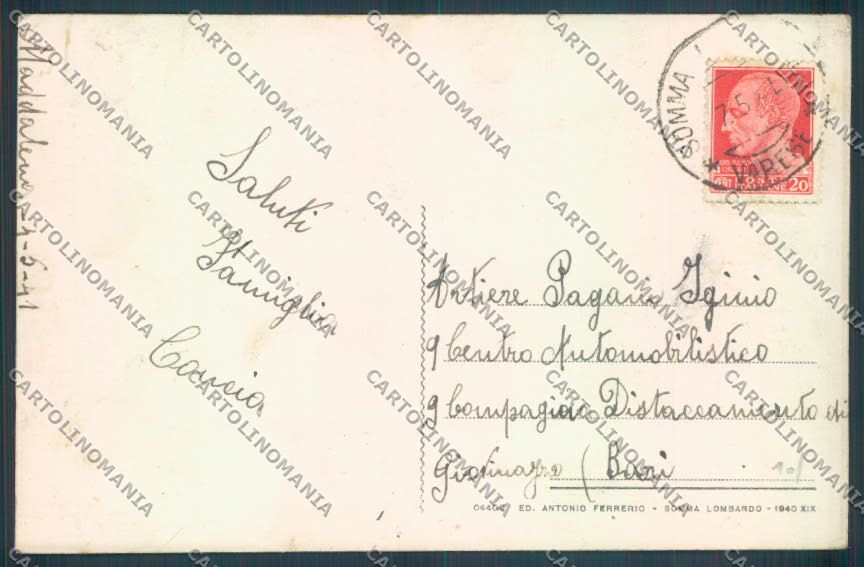 Varese Somma Lombardo cartolina LQ8458 – retro