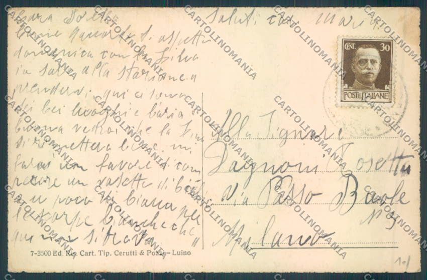 Varese Porto Valtravaglia Domo cartolina LQ8535 – retro