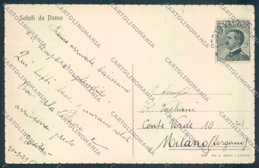 Varese Porto Valtravaglia Domo Saluti da cartolina LQ8541 – retro