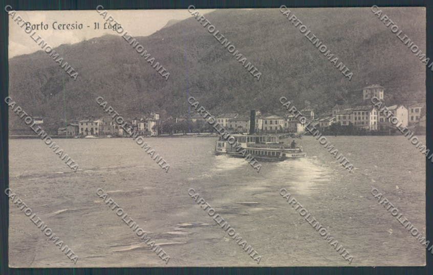 Varese Porto Ceresio Battello PIEGA cartolina LQ8545 – fronte