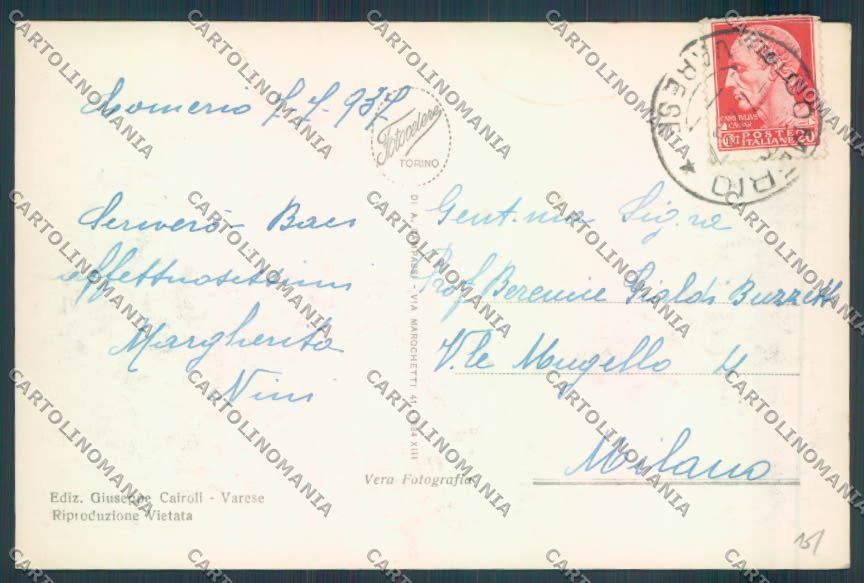 Varese Comerio Foto cartolina LQ8579 – retro