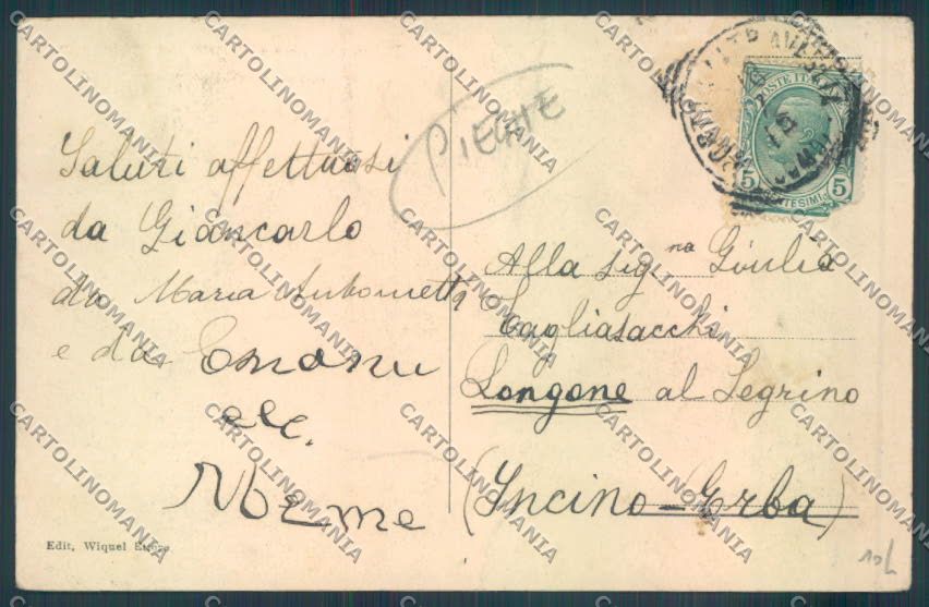 Varese Porto Valtravaglia PIEGHE cartolina LQ8583 – retro