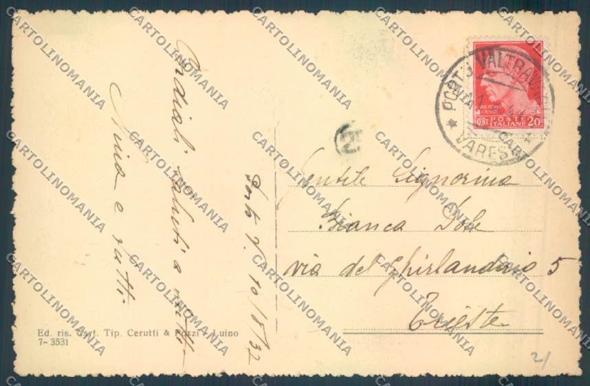Varese Porto Valtravaglia cartolina LQ8640 – retro
