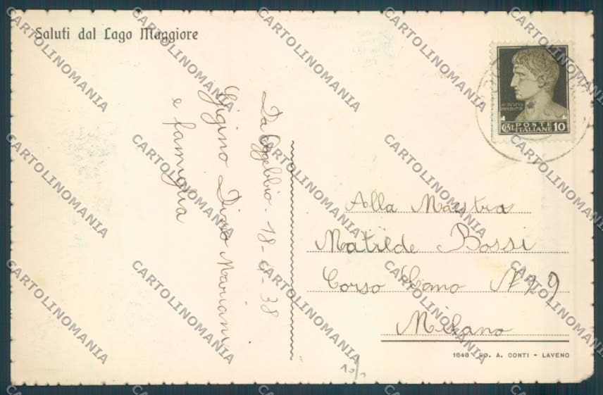 Varese Lago Maggiore Saluti da cartolina LQ8665 – retro