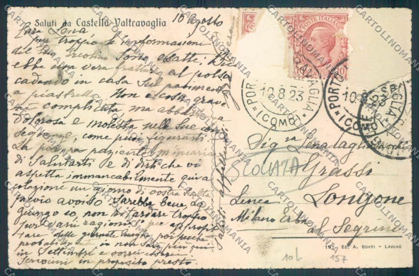 Varese Castello Valtravaglia Saluti da SCOLLATA cartolina LQ8694 – retro