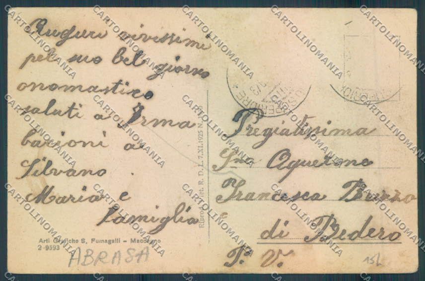 Varese Valle Veddasca ABRASA cartolina LQ8702 – retro