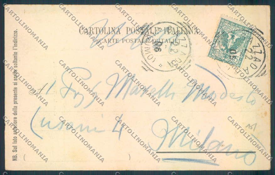 Varese Gazzada Schianno PIEGATA FORI cartolina LQ8719 – retro