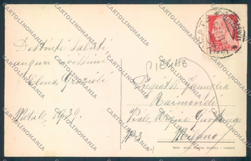 Varese Bardello Gavirate PIEGHINE cartolina LQ8745 – retro
