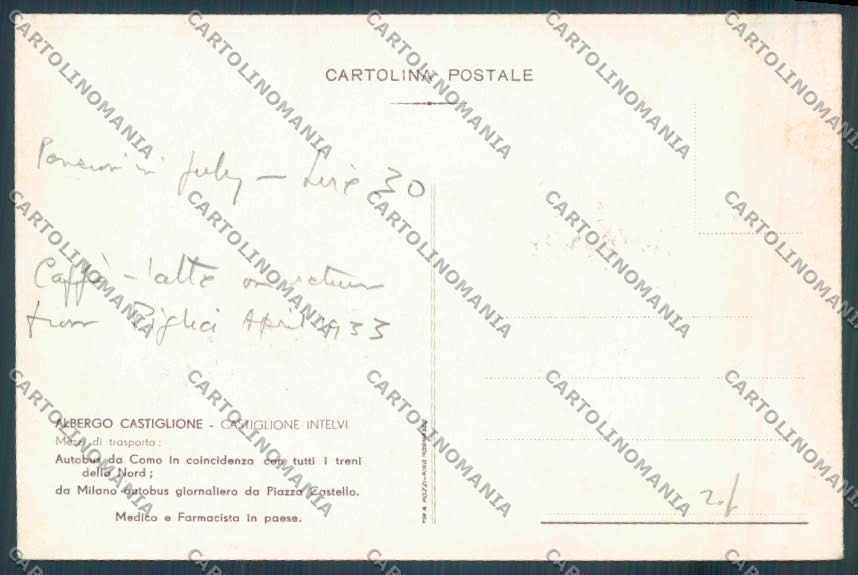 Como Castiglione d'Intelvi PIEGA cartolina LQ8764 – retro