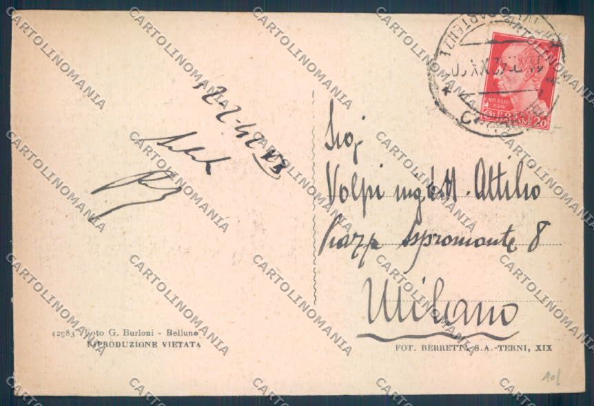 Belluno Città cartolina LQ8795 – retro