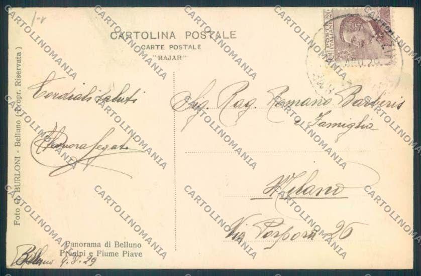Belluno Città Foto cartolina LQ8833 – retro