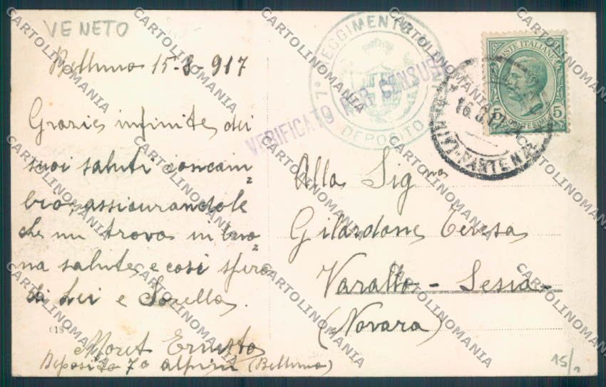 Belluno Città cartolina LQ8858 – retro