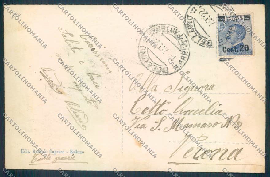 Belluno Città Foto cartolina LQ8872 – retro