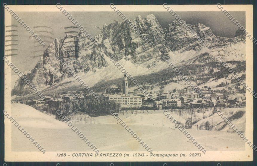 Belluno Cortina d'Ampezzo Nevicata cartolina LQ8916 – fronte