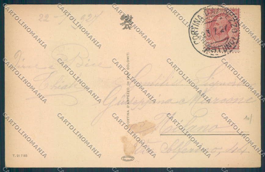 Belluno Cortina d'Ampezzo cartolina LQ8918 – retro