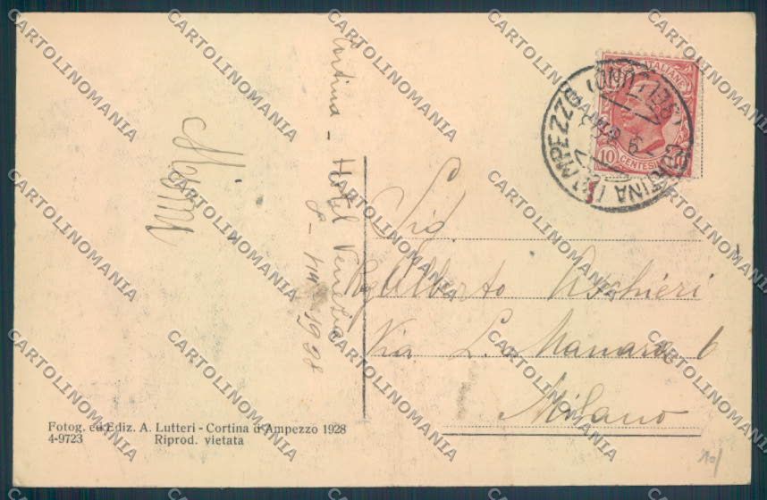 Belluno Cortina d'Ampezzo cartolina LQ8919 – retro