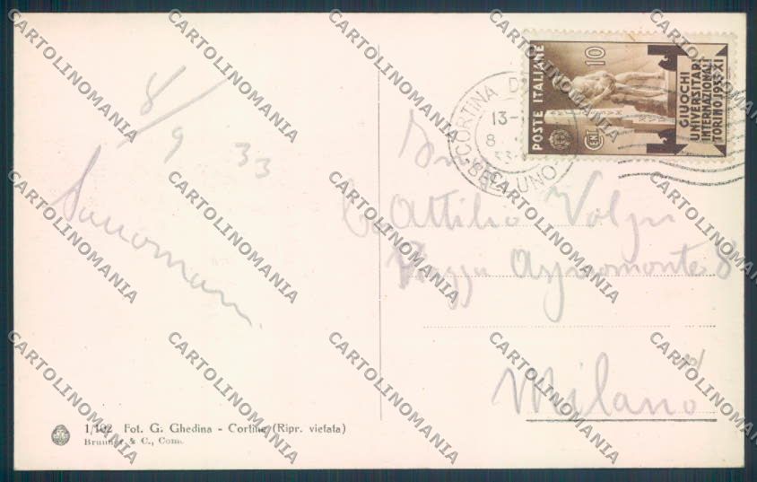 Belluno Cortina d'Ampezzo cartolina LQ8921 – retro