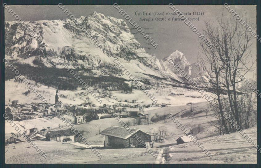 Belluno Cortina d'Ampezzo Nevicata cartolina LQ8931 – fronte