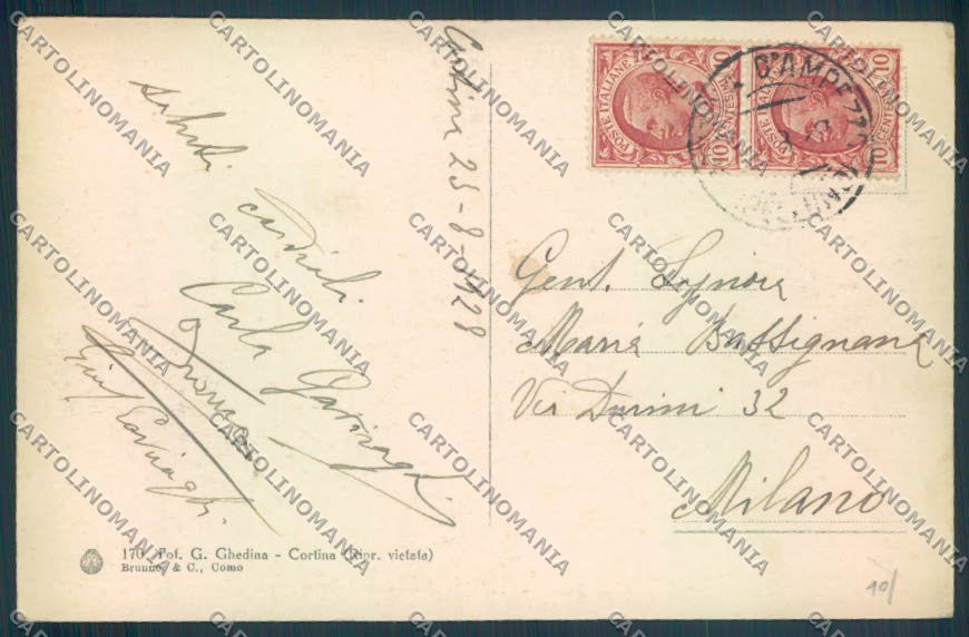 Belluno Cortina d'Ampezzo cartolina LQ8934 – retro
