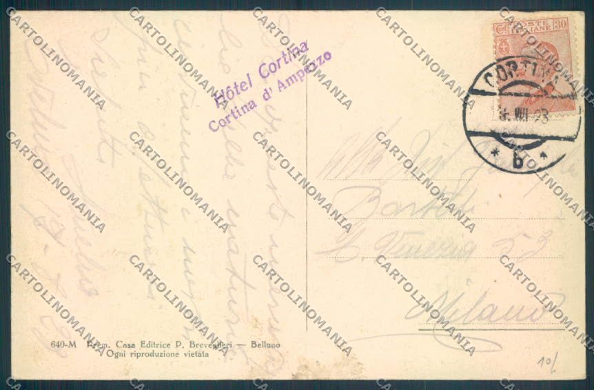 Belluno Cortina d'Ampezzo cartolina LQ8946 – retro