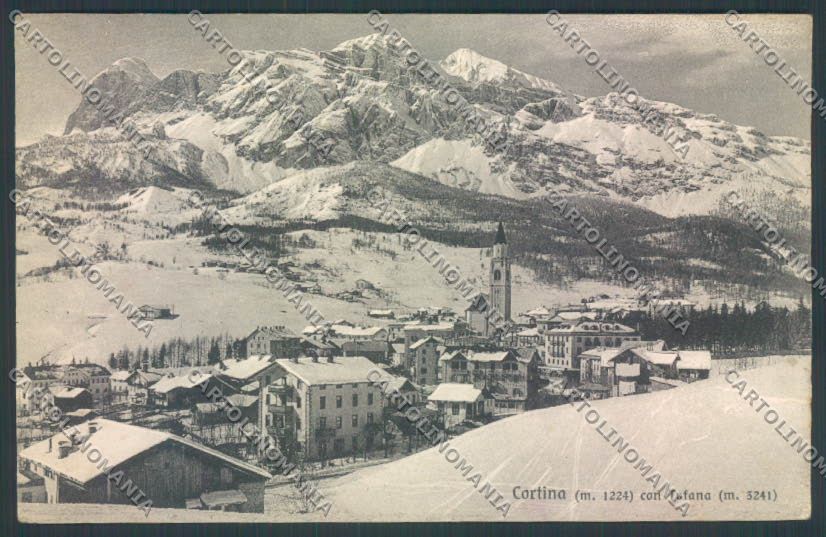 Belluno Cortina d'Ampezzo Nevicata SCOLLATA cartolina LQ8966 – fronte