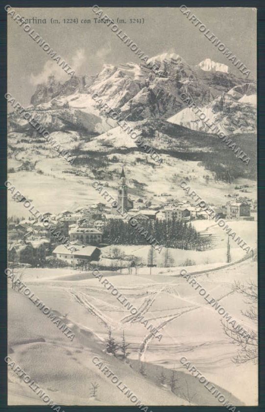 Belluno Cortina d'Ampezzo Nevicata cartolina LQ8968 – fronte