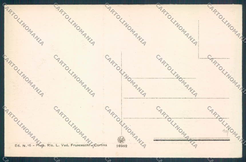 Belluno Cortina d'Ampezzo Nevicata cartolina LQ8981 – retro