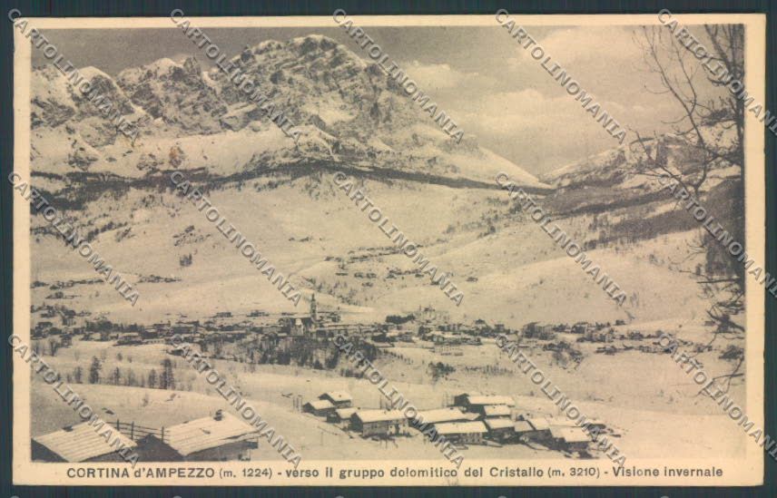 Belluno Cortina d'Ampezzo Nevicata cartolina LQ9000 – fronte