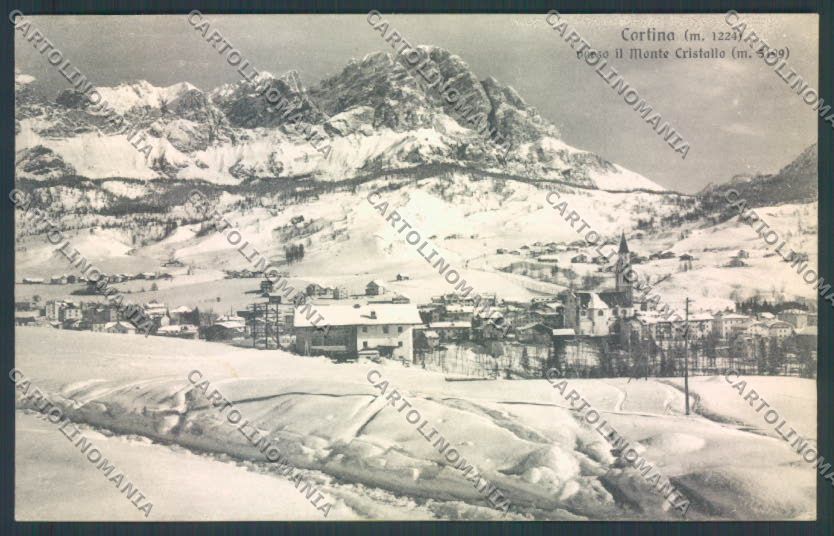 Belluno Cortina d'Ampezzo Nevicata cartolina LQ9006 – fronte