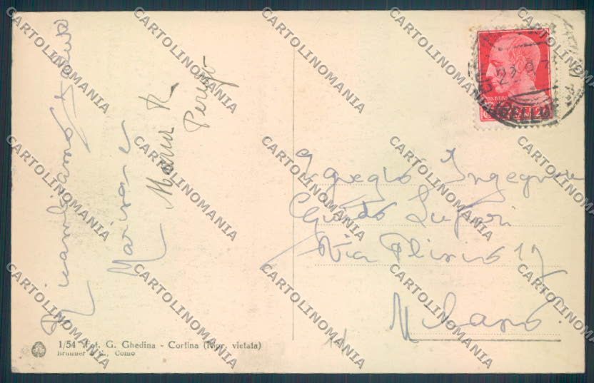 Belluno Cortina d'Ampezzo cartolina LQ9007 – retro