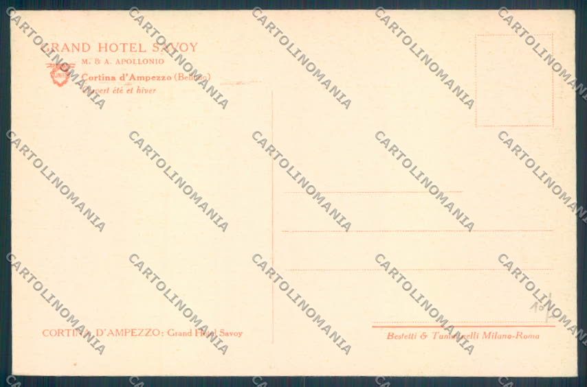 Belluno Cortina d'Ampezzo cartolina LQ9029 – retro