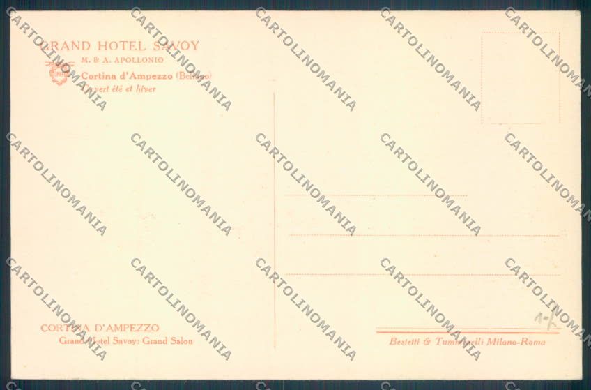 Belluno Cortina d'Ampezzo cartolina LQ9030 – retro