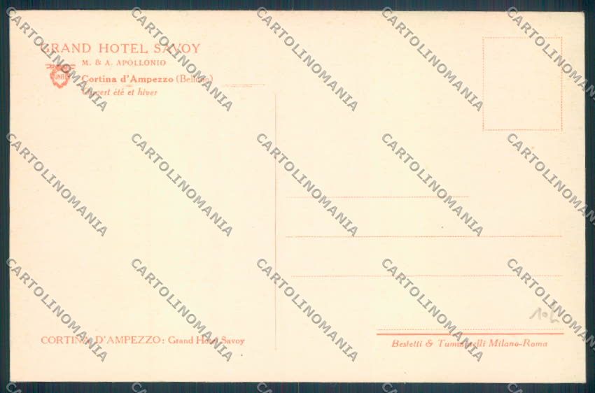 Belluno Cortina d'Ampezzo cartolina LQ9031 – retro