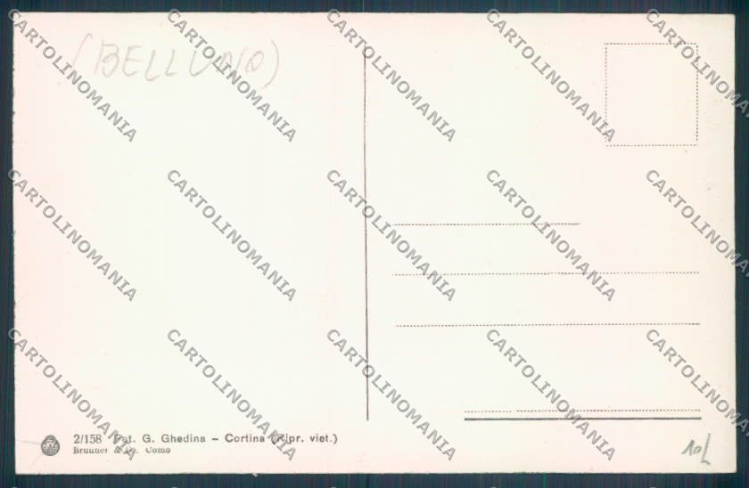 Belluno Cortina d'Ampezzo Funivia cartolina LQ9051 – retro