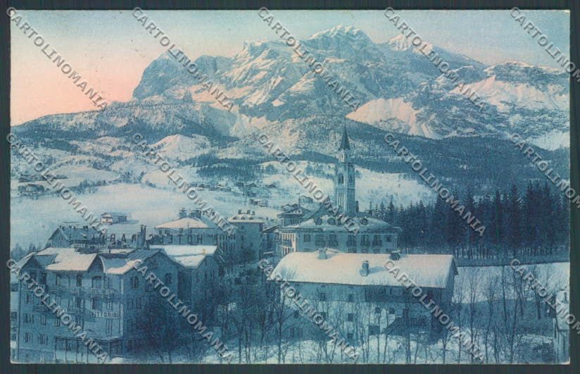 Belluno Cortina d'Ampezzo Nevicata cartolina LQ9061 – fronte