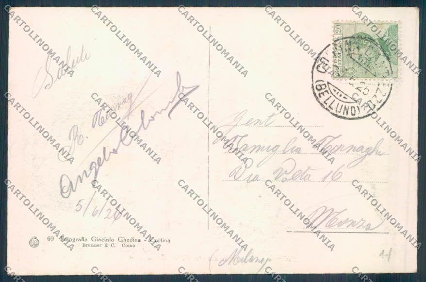 Belluno Cortina d'Ampezzo cartolina LQ9062 – retro