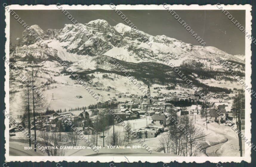 Belluno Cortina d'Ampezzo Nevicata Foto cartolina LQ9084 – fronte
