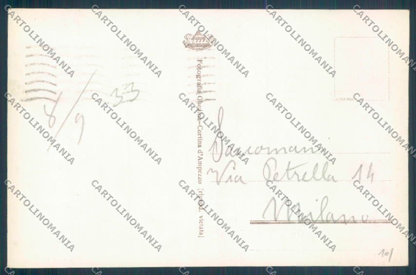 Belluno Cortina d'Ampezzo Foto cartolina LQ9087 – retro