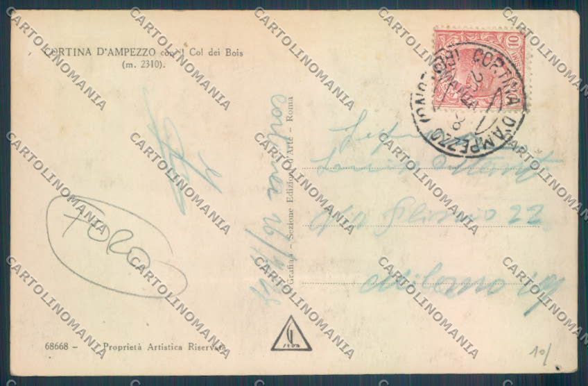 Belluno Cortina d'Ampezzo Foto cartolina LQ9099 – retro