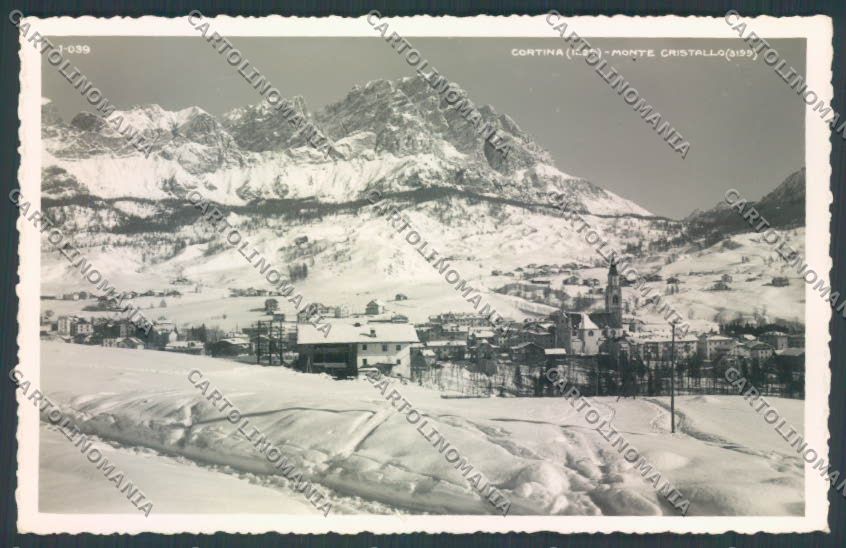 Belluno Cortina d'Ampezzo Nevicata Foto cartolina LQ9103 – fronte