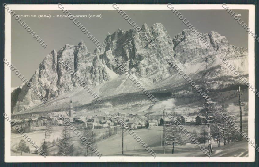 Belluno Cortina d'Ampezzo Nevicata Foto cartolina LQ9110 – fronte