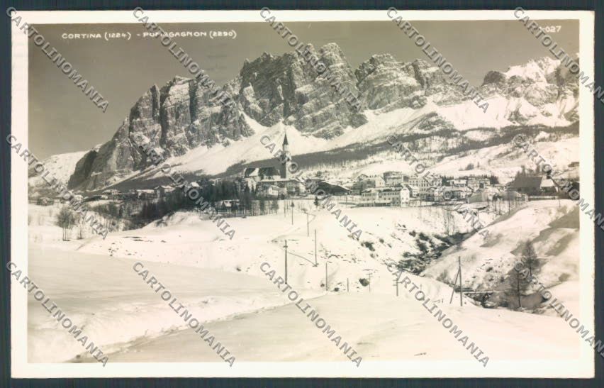 Belluno Cortina d'Ampezzo Nevicata Foto cartolina LQ9114 – fronte