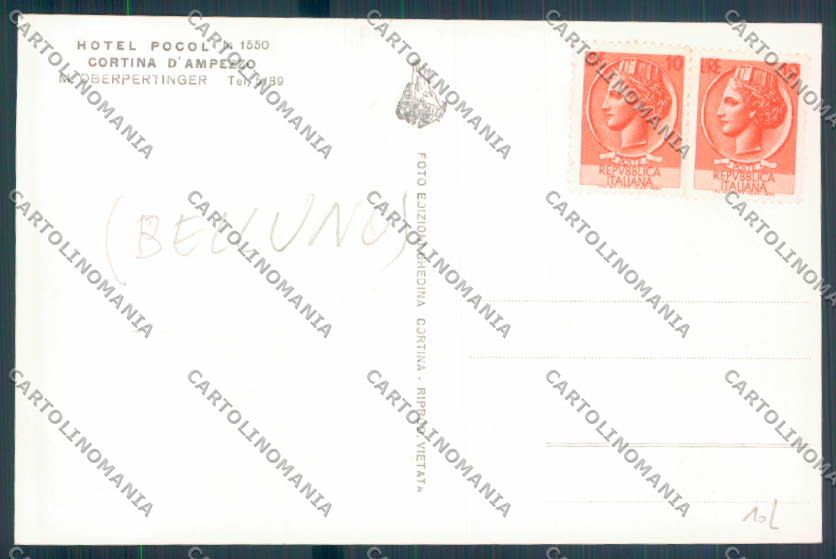 Belluno Cortina d'Ampezzo Foto cartolina LQ9129 – retro