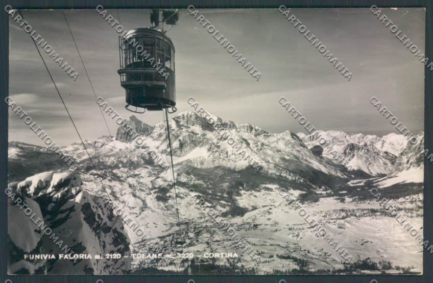 Belluno Cortina d'Ampezzo Nevicata Funivia Foto cartolina LQ9132 – fronte