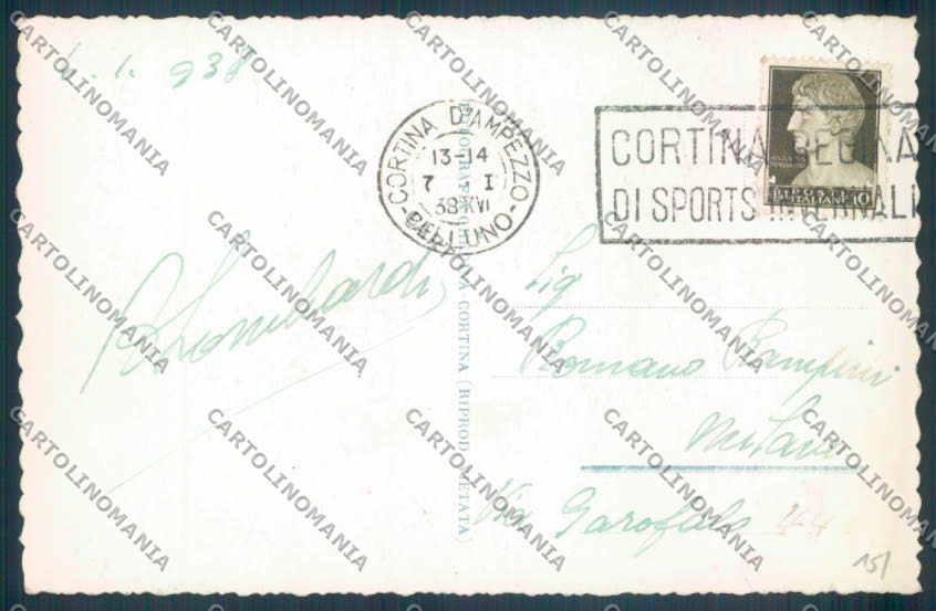 Belluno Cortina d'Ampezzo Nevicata Pocol Foto cartolina LQ9186 – retro
