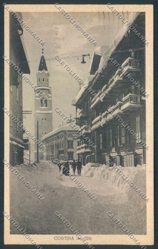 Belluno Cortina d'Ampezzo Nevicata cartolina LQ9230 – fronte