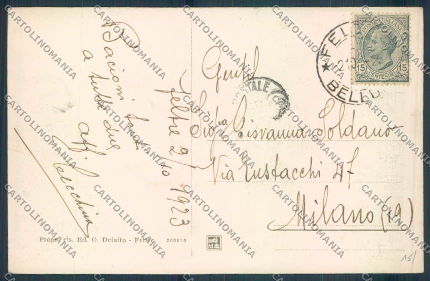 Belluno Feltre cartolina LQ9247 – retro