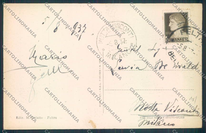 Belluno Feltre cartolina LQ9250 – retro