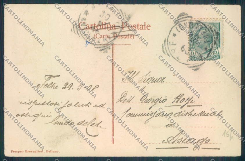 Belluno Feltre cartolina LQ9257 – retro